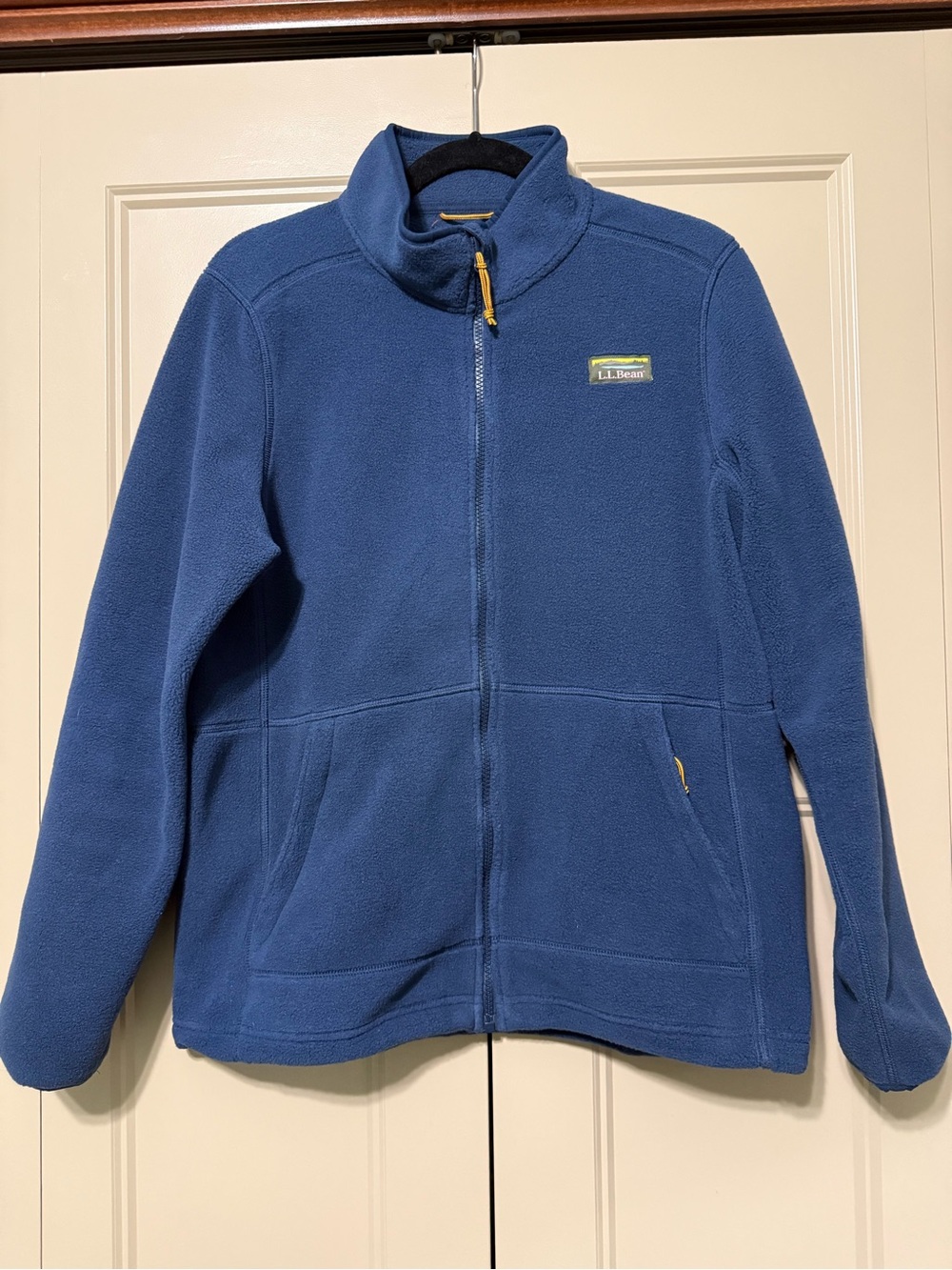 L.L. Bean Blue Full-Zip Fleece Women’s Jacket with Yellow Trim